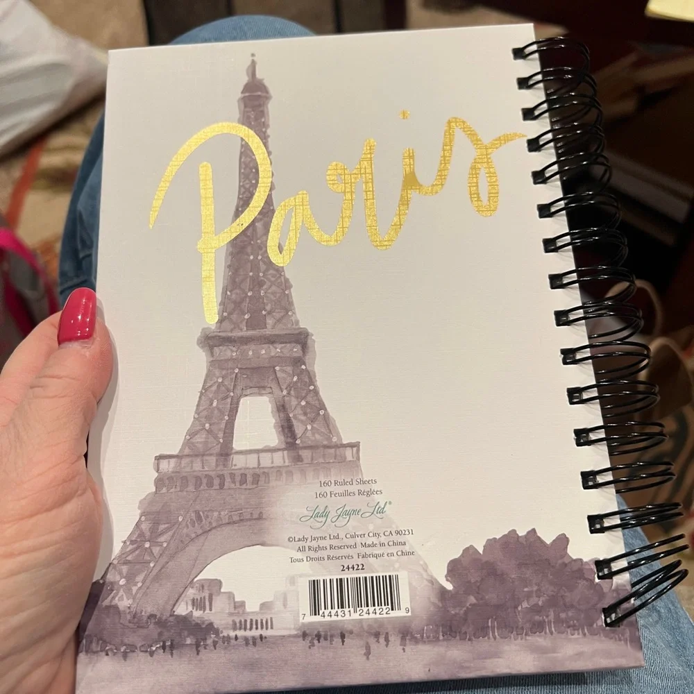 Elegant Paris Notebook with Eiffel Tower Design 160 ruled pages